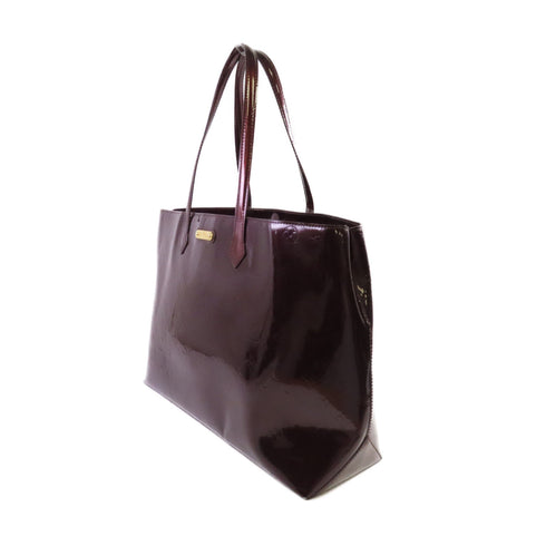 LOUIS VUITTON LV GHW Wilshire GM Handbag M91664 Monogram Vernis Wine-Red