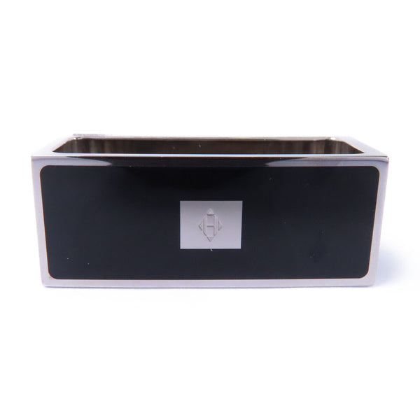 HERMES Scarf Ring Accessories Metal Silver Black