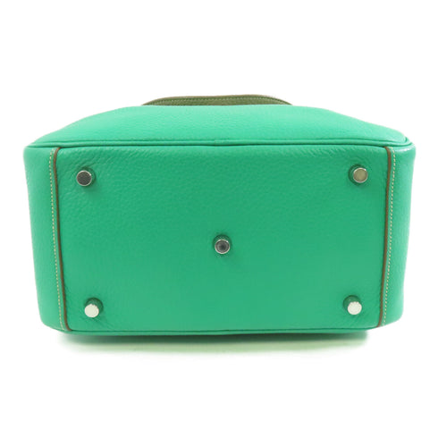 HERMES PHW Lindy 26 2way Shoulder Bag Taurillon Clemence Leather Green