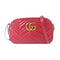 GUCCI GG GHW GG Marmont Small Shoulder Bag 447632 Calfskin Leather Red