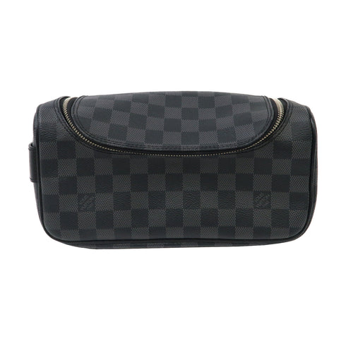 LOUIS VUITTON LV SHW Toiletry Pouch Bag N47625 Damier Graphite Black