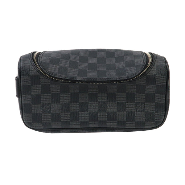 LOUIS VUITTON LV SHW Toiletry Pouch Bag N47625 Damier Graphite Black