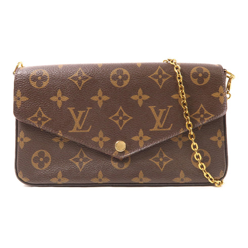 LOUIS VUITTON LV GHW Felicie Pochette Chain Shoulder Bag M61276 Monogram Brown