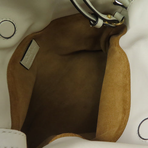 LOEWE GHW Flamenco Clutch Mini Shoulder Bag Calfskin Leather White