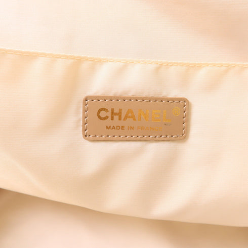 CHANEL CC GHW Travel Laptop Bag Nylon Beige