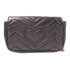 GUCCI GHW GG Marmont Super Mini Chain Shoulder Bag 476433 Chevron Leather Black