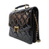 CHANEL Quilted CC GHW Top Handle Flap AS4184 2Way Chain Bag Patent Leather Black