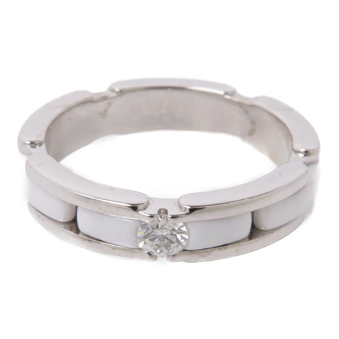 CHANEL CC Ultra Ring 18K White Gold Ceramic US#5.5