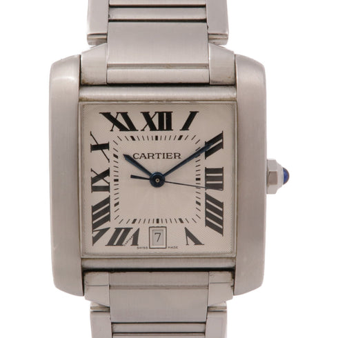 CARTIER Tank Francaise 2302 Automatic Watch Stainless Steel White v1
