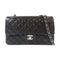 CHANEL Quilted CC SHW Classic Flap 25cm Chain Shoulder Bag A01112 Lambskin Black