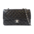 CHANEL Quilted CC SHW Classic Flap 25cm Chain Shoulder Bag A01112 Lambskin Black