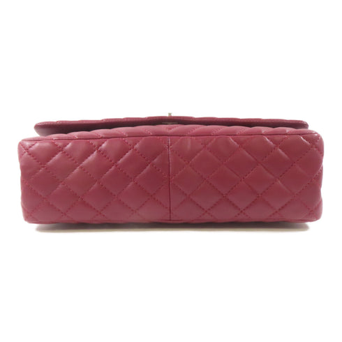 CHANEL CC SHW Chain Shoulder Bag Lambskin Leather Red