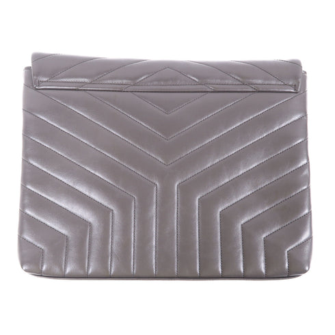 SAINT LAURENT YSL Clutch Bag Pouch 483236 Calfskin Leather Grey