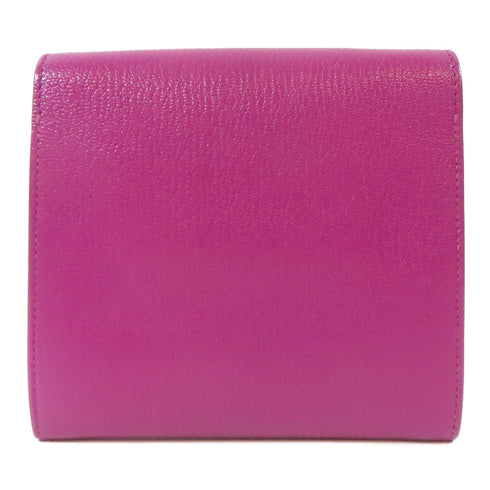 HERMES PHW Cinhetic To Go Wallet Shoulder Bag Chevre Leather Rose Purple Pink