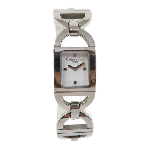 Christian Dior CD Pandiora 18x36mm Quartz Watch D78-108 Stainless Steel White