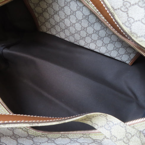 GUCCI GG SHW Boston Bag Travelling Bag 211133 Coated Canvas Gray