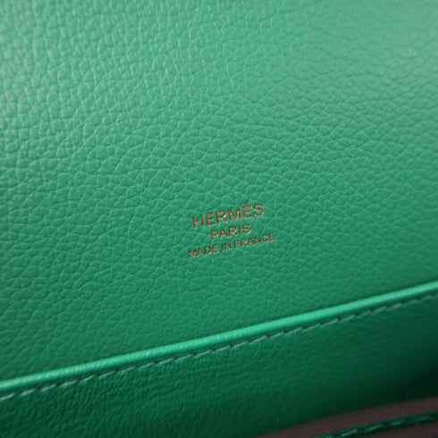 HERMES GHW Roulis 23 Shoulder Bag Evercolor Leather Menthe Green
