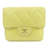 CHANEL Quilted CC GHW Wallet Calfskin Leather Yellow