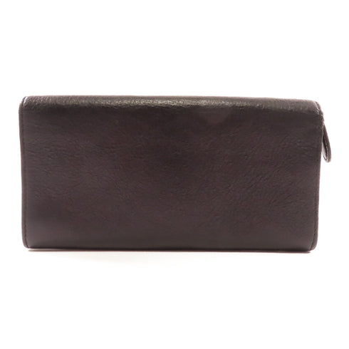 BALENCIAGA SHW Long Wallet 233599 Lambskin Leather Black