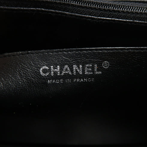 CHANEL Quilted CC SHW Classic Jumbo Chain Shoulder Bag Leather Black