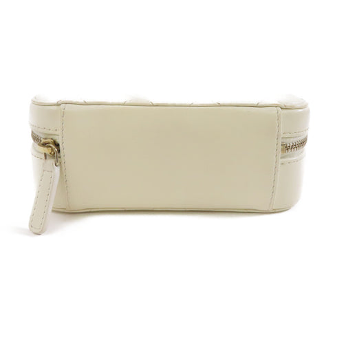 CHANEL Quilted CC GHW Camera Case Chain Shoulder Bag Lambskin Leather White