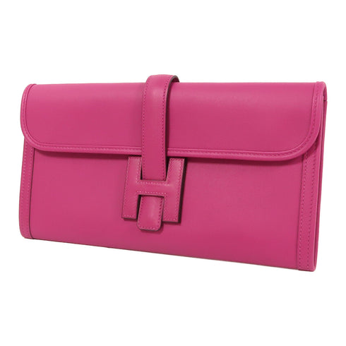 HERMES Jige Elan 29 Clutch Swift Leather Rose Pourpre
