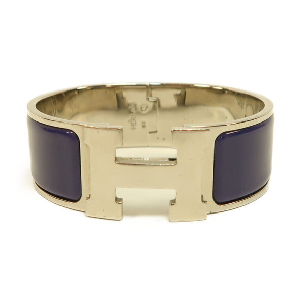 HERMES PHW Clic-Clac Bracelet Bangle Metal Purple