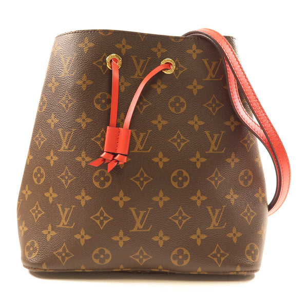 LOUIS VUITTON GHW Neo Noe Bucket Bag Shoulder Handbag M44021 Monogram Coquelicot v1