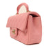 CHANEL CC GHW Mini Flap bag with Top Handle 2 Way Bag Lambskin Leather Pink