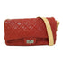 CHANEL Quilted CC Shoulder Bag Caviar Leather Red