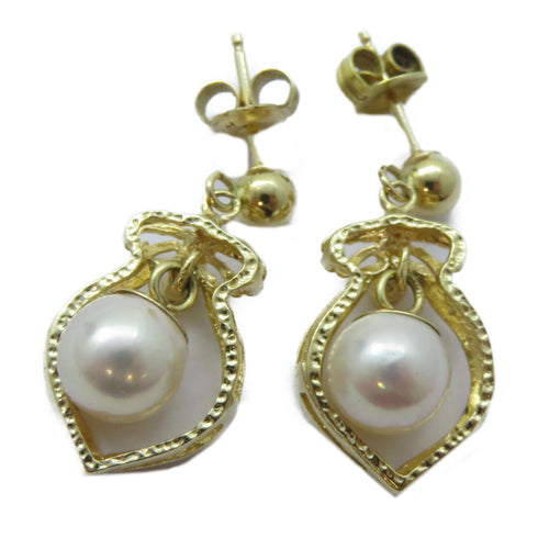 FINE JEWELRY Earrings 14K Yellow Gold/PVC Gold/White