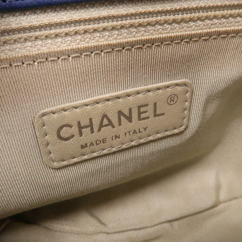 CHANEL Quilted CC SHW Chain Shoulder Bag Calfskin Leather Blue v1