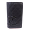 CHANEL Quilted CC Cambon Long Wallet Calfskin Leather Black Pink