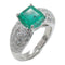 FINE JEWELRY 2.27ct Emerald 1.30ct Diamond Ring 18KWG White Gold US#5.5