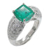 FINE JEWELRY 2.27ct Emerald 1.30ct Diamond Ring 18KWG White Gold US#5.5