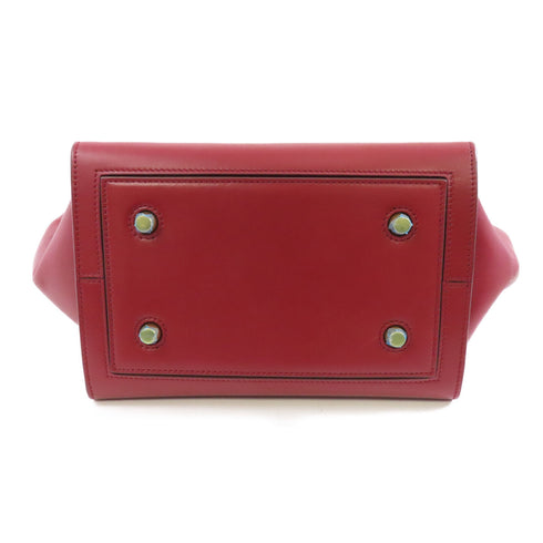 CELINE GHW Tie Bag Handbag Calfskin Leather Red
