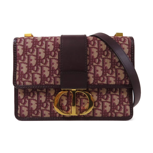 Christian Dior CD GHW Montaigne Shoulder Bag M92034TZQ Canvas Red