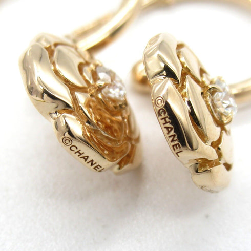 CHANEL CC Camellia Diamond Earrings J11659 18K Pink Gold
