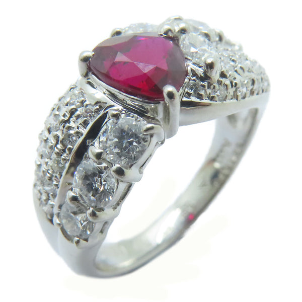 FINE JEWELRY 1.13ct Ruby 0.79ct Diamond Ring PT900 Platinum US#6