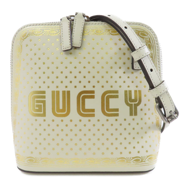 GUCCI GG SHW Sega Mini Shoulder Bag Calfskin Leather White