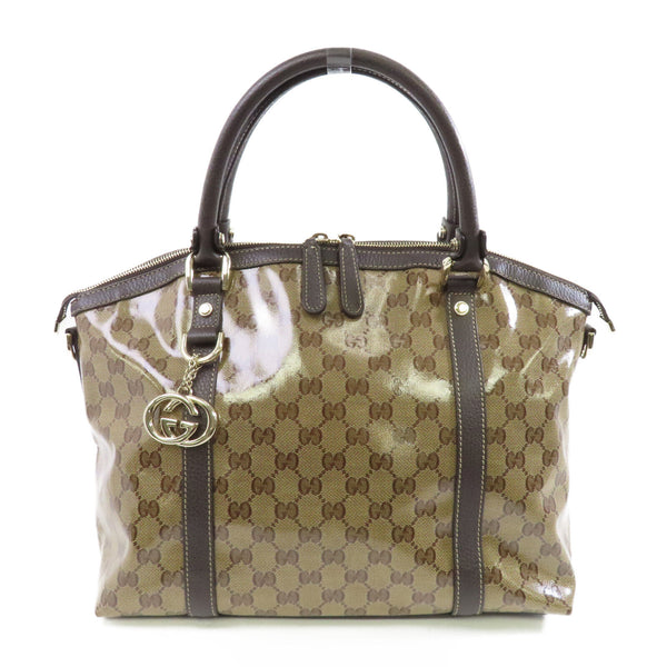 GUCCI GG GHW Handbag Shoulder Bag 341503 PVC Brown