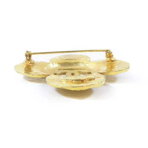CHANEL CC Brooch Pin Metal Gold