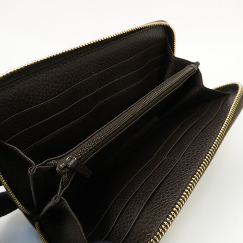 GUCCI GG GHW Long Wallet 49347 Calfskin Leather Brown