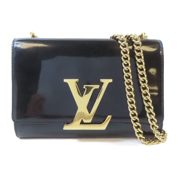 LOUIS VUITTON LV GHW Pochette Louise MM Shoulder Bag M50433 Patent Leather Black