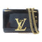LOUIS VUITTON LV GHW Pochette Louise MM Shoulder Bag M50433 Patent Leather Black