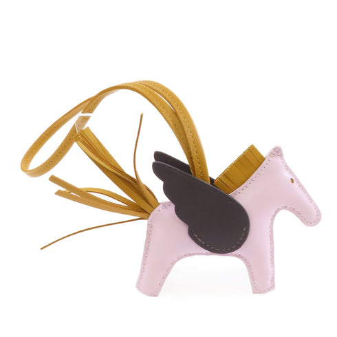 HERMES Rodeo Pegase PM Charm Veau Swift Leather Pink Brown