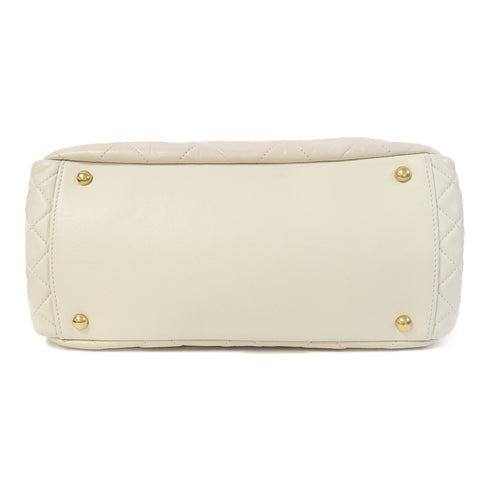 CHANEL Quilted CC 2.55 Chain Shoulder Bag Calfskin Leather White