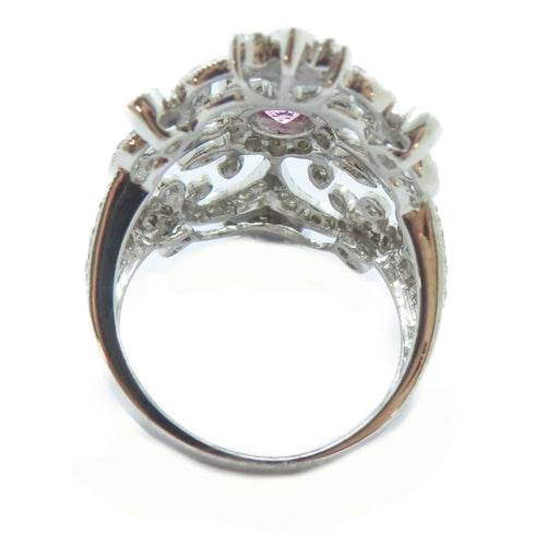 FINE JEWELRY 0.53ct Sapphire 1.00ct Diamond Ring 18K White Gold US#6.5