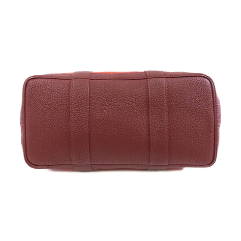 HERMES PHW Garden Party PM Tote Shoulder Bag Canvas Red
