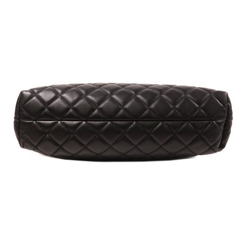 CHANEL CC Chain Shoulder Tote Bag Calfskin Leather Black